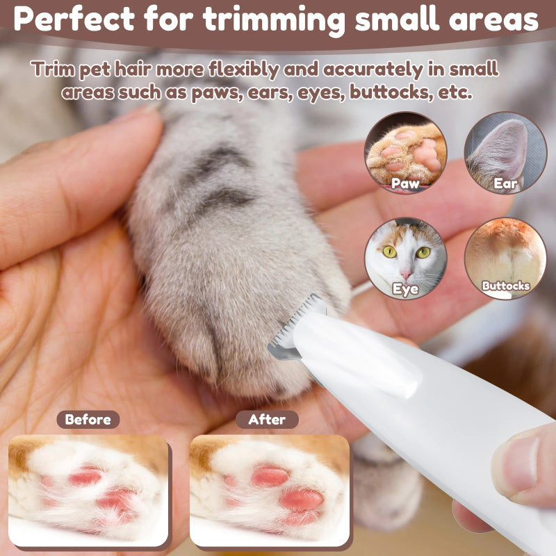 Waterproof Pet Hair Trimmer with LED Display and Wide Blade for Grooming