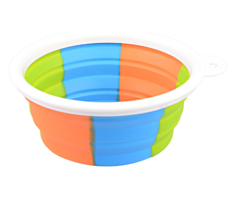 Camouflage silicone bowl foldable portable out pet supplies dog food bowl