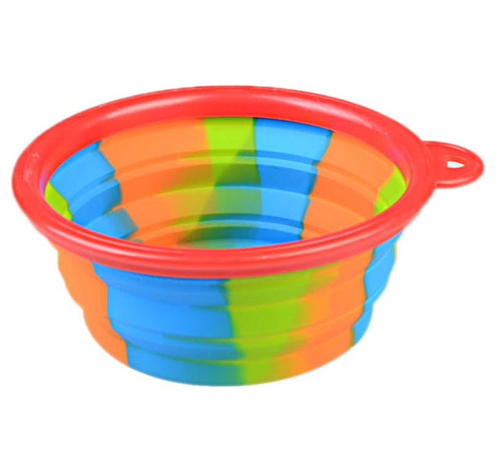 Camouflage silicone bowl foldable portable out pet supplies dog food bowl