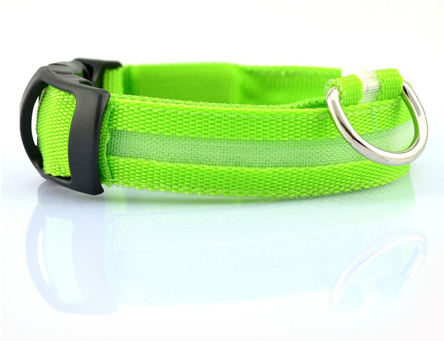 Nylon LED Pet Dog Luminous Collar Night Safety Flashing Glow in Dark Dog Cat Leash Adjustable Pet Supplies