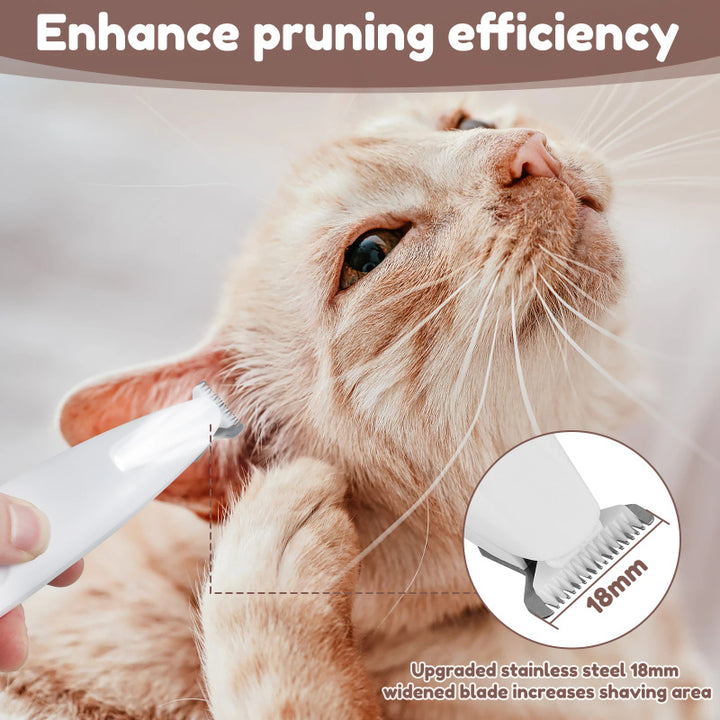 Waterproof Pet Hair Trimmer with LED Display and Wide Blade for Grooming