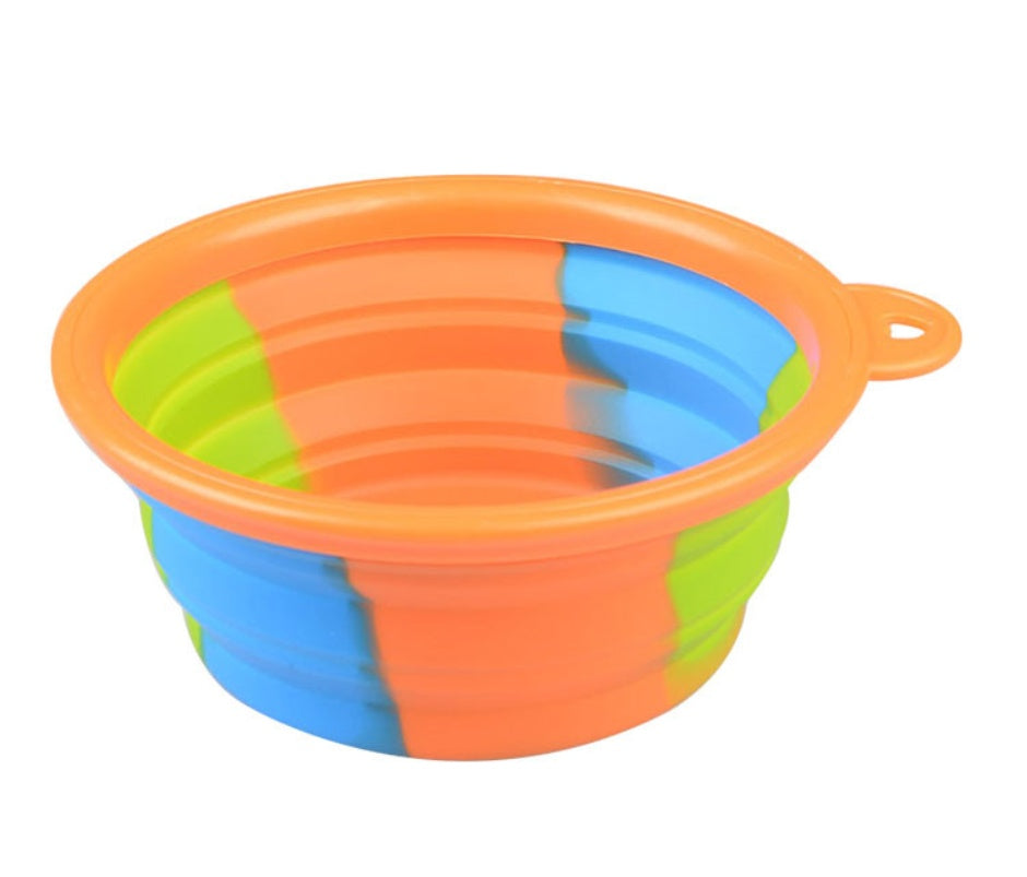 Camouflage silicone bowl foldable portable out pet supplies dog food bowl