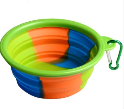 Camouflage silicone bowl foldable portable out pet supplies dog food bowl