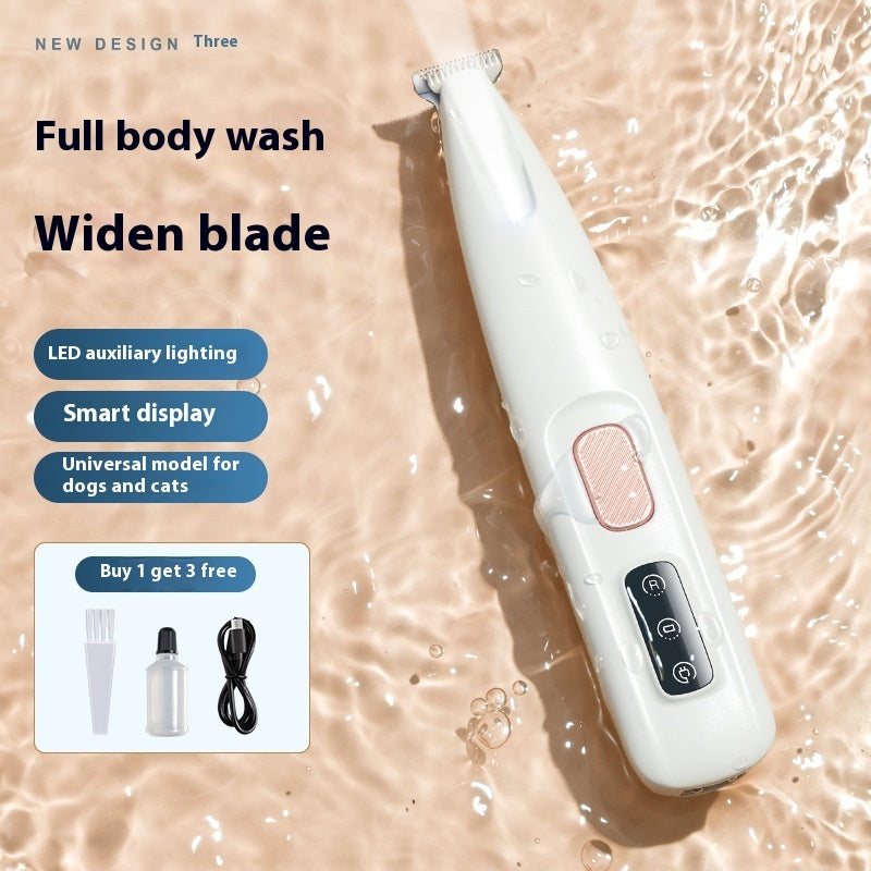 Waterproof Pet Hair Trimmer with LED Display and Wide Blade for Grooming