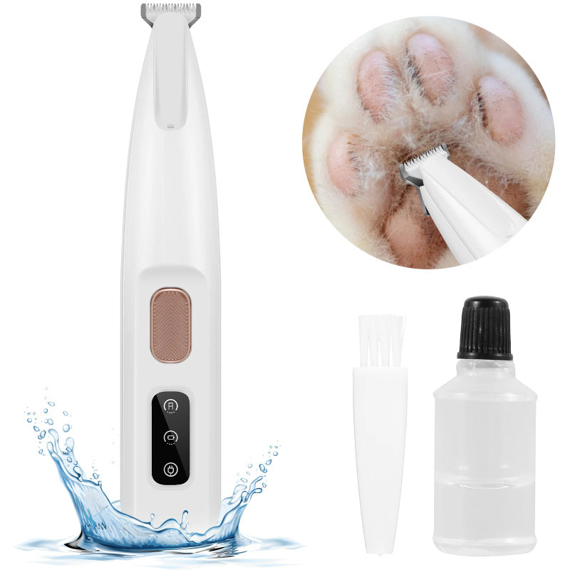 Waterproof Pet Hair Trimmer with LED Display and Wide Blade for Grooming