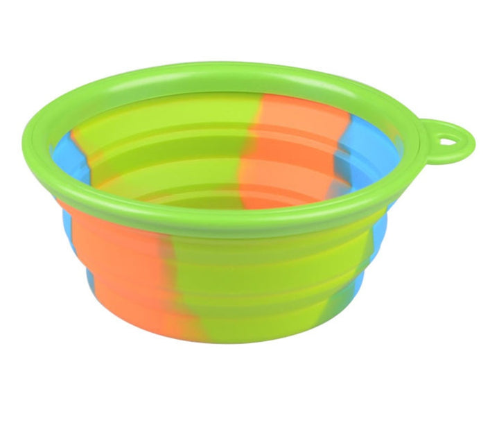 Camouflage silicone bowl foldable portable out pet supplies dog food bowl