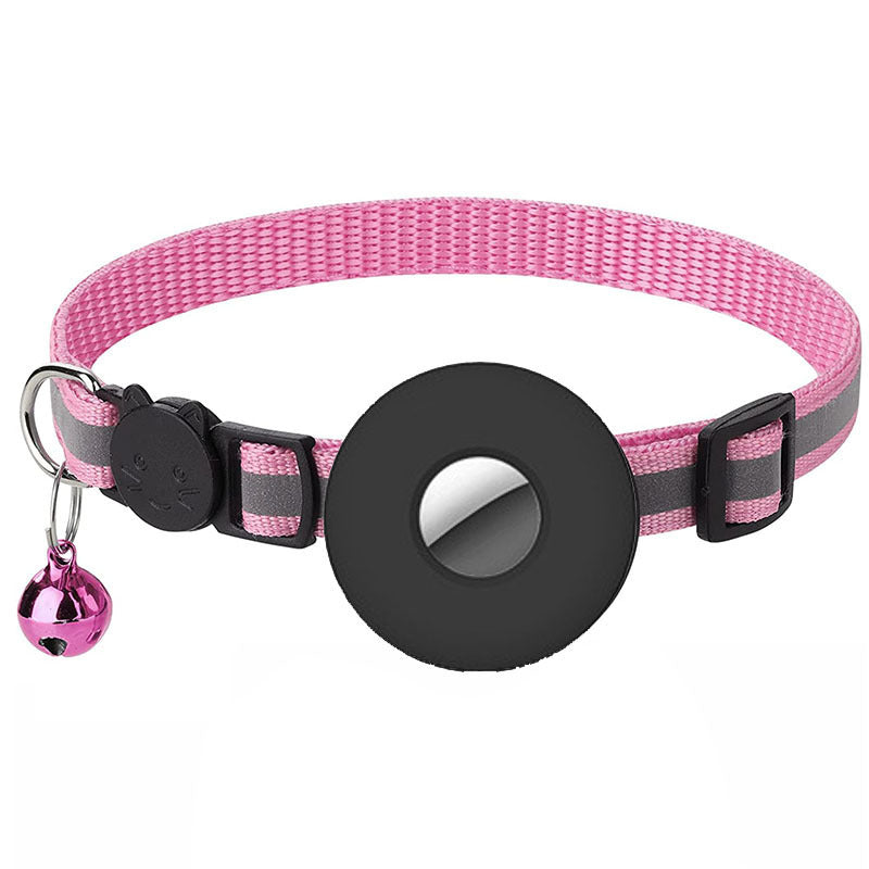 Airtag Pet Collar With Bell Reflective Adjustable Anti-lost Cat Dog Collar