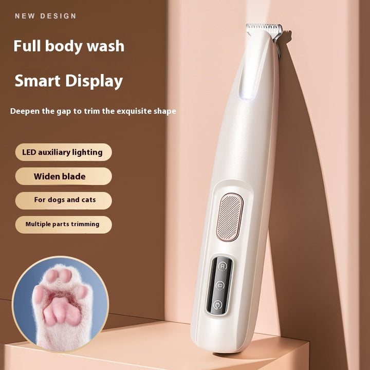 Waterproof Pet Hair Trimmer with LED Display and Wide Blade for Grooming