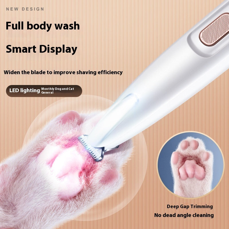 Waterproof Pet Hair Trimmer with LED Display and Wide Blade for Grooming